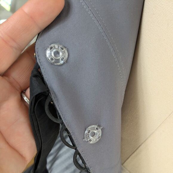 Vintage Flirt Prom Dress Maxi Gown 10 Silver Gray Y2K Corset Fairy Goth Glam - Picture 12 of 15